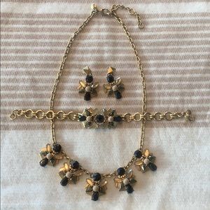 J CREW black, cream and gold set